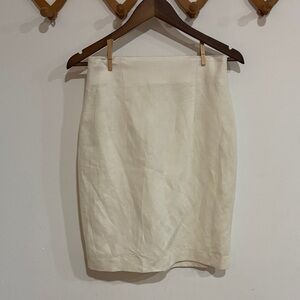 Vintage Ann Taylor Linen Cream White skirt